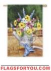 Watering Can Welcome Garden Flag