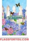 Hydrangea Welcome House Flag