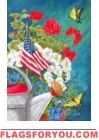 Patriotic Floral Garden Flag