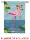 Pink Flamingo Garden Flag