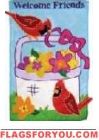 Cardinals Welcome Basket House Flag