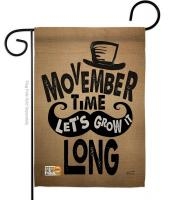 Movember Grow It Long Garden Flag