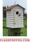 Wooden White Outhouse Birdhouse
