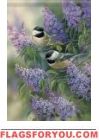 Lilac Chickadee Garden Flag
