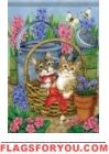 Kitten Basket Garden Flag