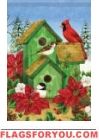 Holiday Birdhouse Garden Flag