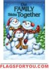 Snowman Family House Flag