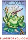 Frog Welcome Garden Flag