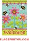 Polka Dot Flowers House Flag