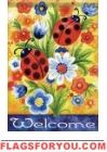 Ladybug Welcome Garden Flag