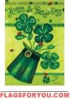 Shamrock Ladybug House Flag