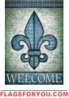 Welcome Fleur De Lis Garden Flag