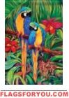 Rainforest Parrots Garden Flag