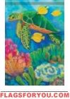Sea Turtle Coral House Flag