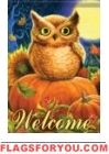 Pumpkin Owl Garden Flag