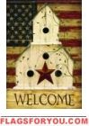 Americana Birdhouse Garden Flag