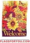Fall Flowers Glitter Garden Flag