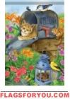 Cat In The Box House Flag