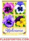 Pansy Welcome House Flag