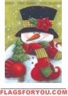 Tree Snowman House Flag