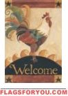 Welcome Rooster Garden Flag