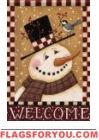 Checked Snowman Garden Flag