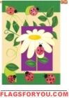 Garden Ladybugs House Flag
