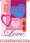 Warm & Fuzzy Hearts House Flag