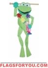 Frog Crafted Applique Flag