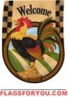 Rooster Appliqu� Garden Flag