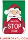Santa Stop Appliqu� Garden Flag