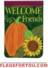 Welcome Pumpkin Applique House Flag