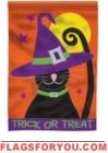 Cat In Hat Applique Garden Flag