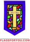 Stained Glass Cross Applique Garden Flag