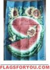 Watermelon and Sunflowers Garden  Flag