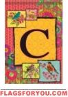Ladybird Flag C - Monogram Garden Flag