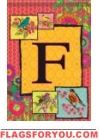 Ladybird Flag F - Monogram Garden Flag