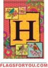 Ladybird Flag H - Monogram Garden Flag