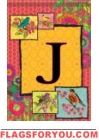 Ladybird Flag J - Monogram Garden Flag