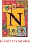 Ladybird Flag N - Monogram Garden Flag
