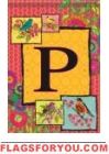 Ladybird Flag P - Monogram Garden Flag