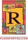 Ladybird Flag R - Monogram Garden Flag