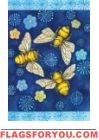 Bees on Blue House Flag - 1 left