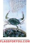 Crab Net Garden Flag