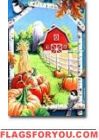 Autumn Barn House Flag