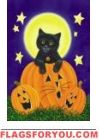 Kitten/Jack O'lantern Garden Flag