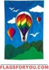 3-D Rainbow Hot Air Balloon House Flag