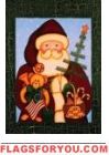 Primitive Santa House Flag