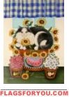 Cat/Flower Pot Garden Flag