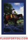 Cowboy / Bluebonnets Garden Flag
